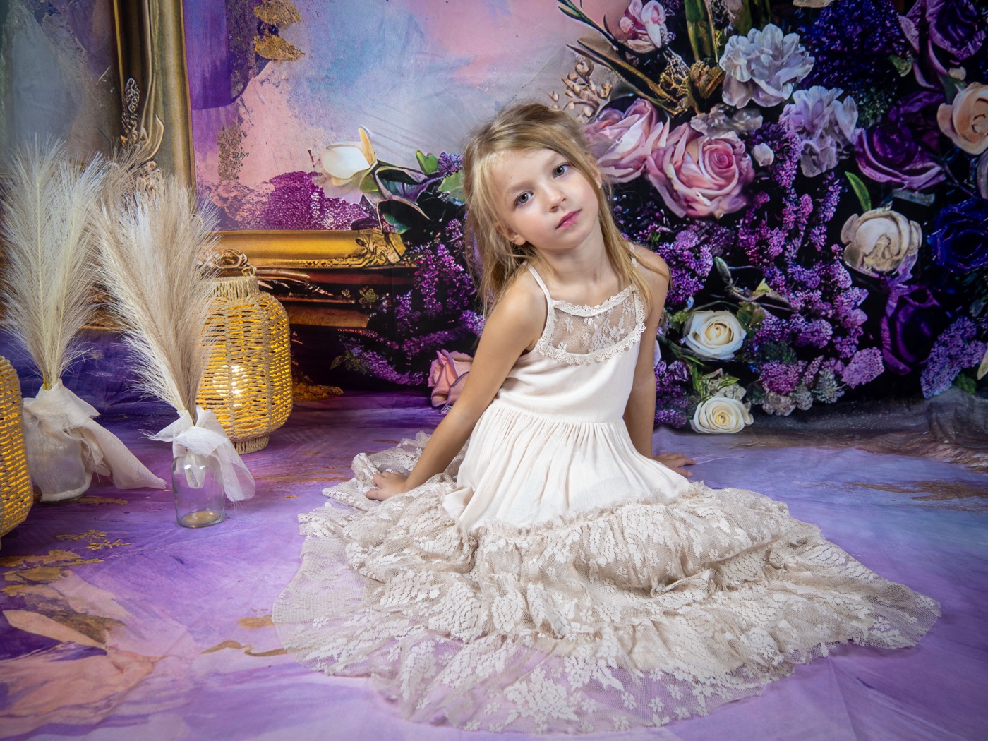Séance photo Enfants, portrait artistique et floral